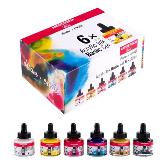 Amsterdam Basic akril tintakészlet 6 x 30 ml