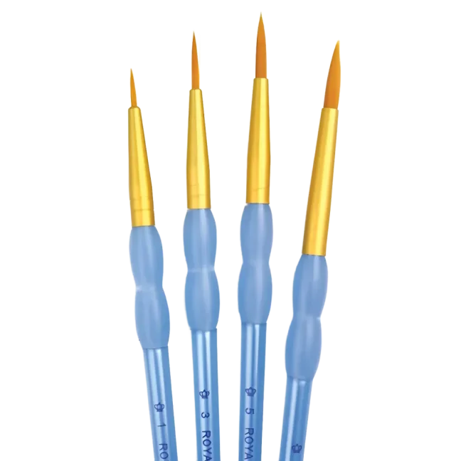 Set di pennelli sintetici rotondi Royal & Langnickel - 4 pezzi