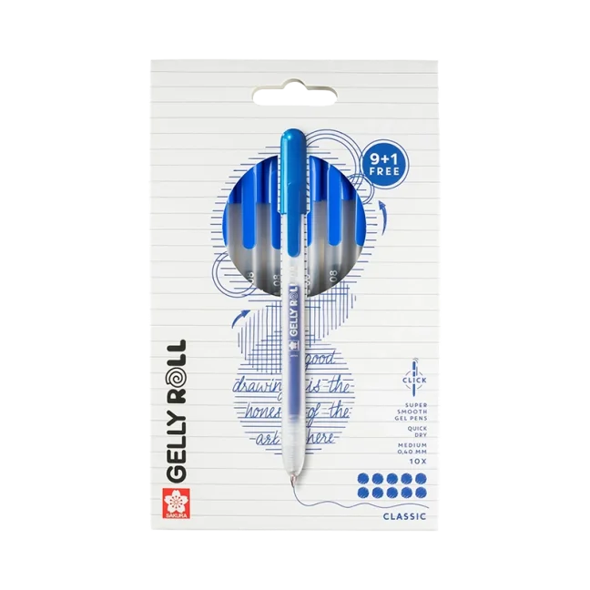 Gelly Roll Classic penne gel set 10 pz (9+1 gratis) – Blue