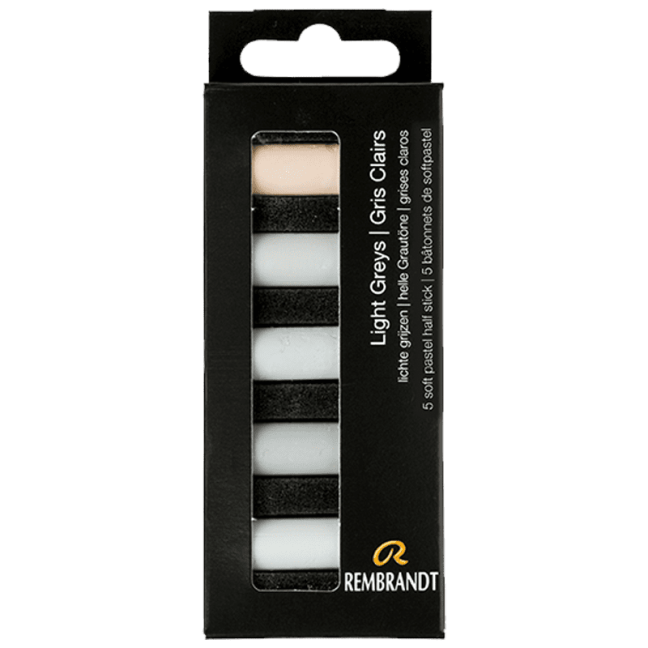 Pastello Secco REMBRANDT - Grigi Chiari - set di 5 mezzi pastelli