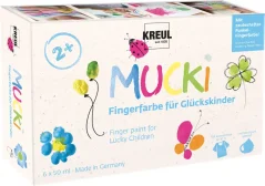 KREUL Sada prstových farieb MUCKI – 6 x 50 ml