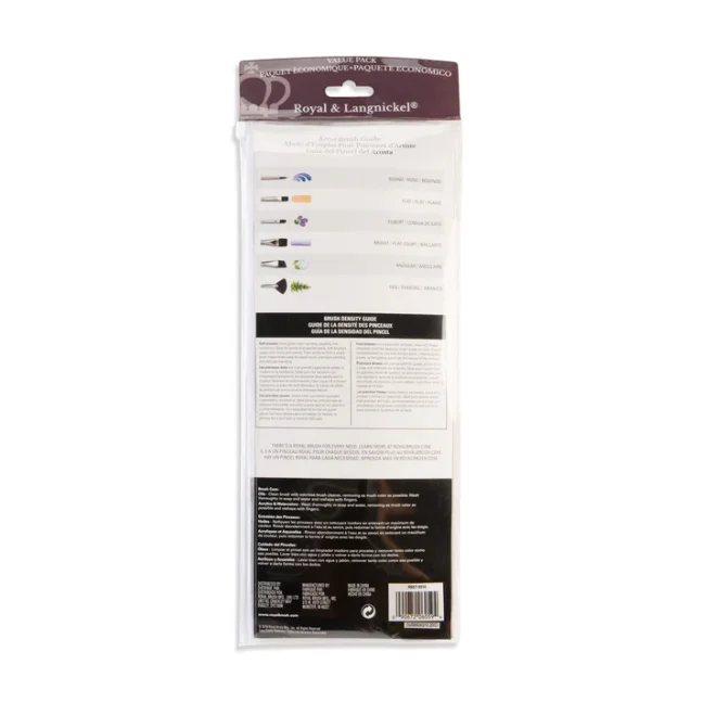 Pennelli con setole bordeaux lunghe piatte - set da 12 pezzi