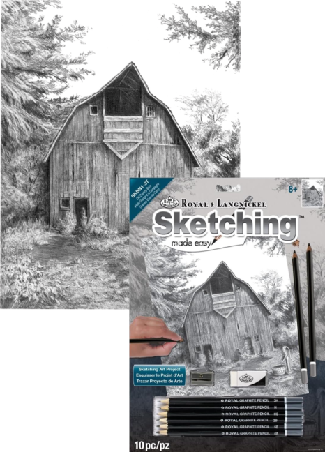 Set da disegno Royal & Langnickel con motivo - Vecchio fienile in campagna