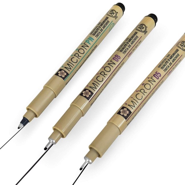 Sakura Pigma Micron® penne tecniche 05, 08, PN - set 3 pezzi in blister