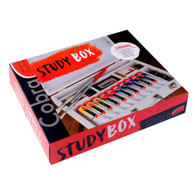 Cobra Study set di colori a olio 10 x 40 ml + accessori