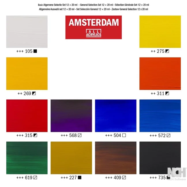 Amsterdam akril festékek - 12 x 20 ml készlet