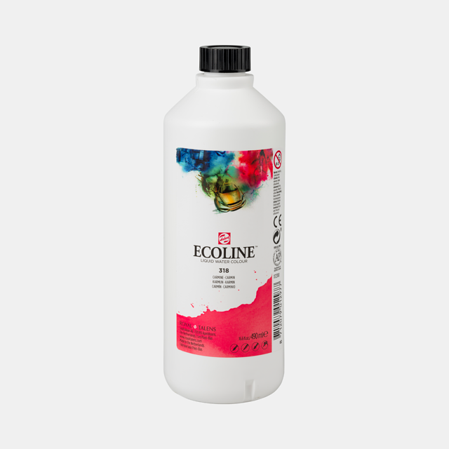 Akvarell tus Talens Ecoline  490ml - Válassza ki az Ecoline színt: 318 - Karmínová červená