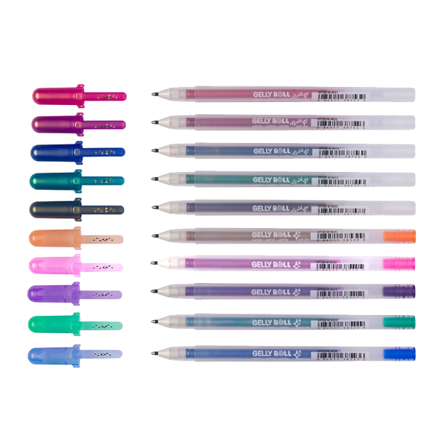 Sakura Gelly Roll Gold & Silver Shadow set 10 pezzi