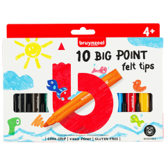 Bruynzeel set di pennarelli grossi per bambini - 10 pezzi