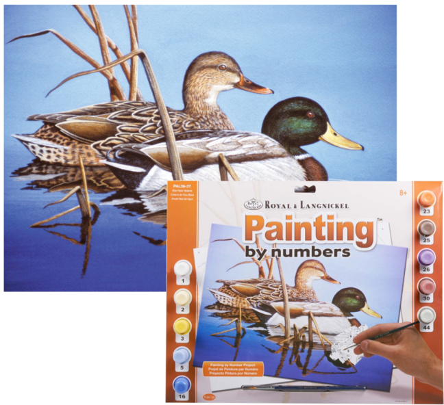 R&L Pittura con i numeri – Blue water mallards