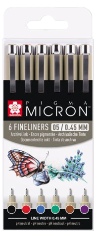 Sakura Pigma® Micron penne tecniche 05 set 6 pezzi