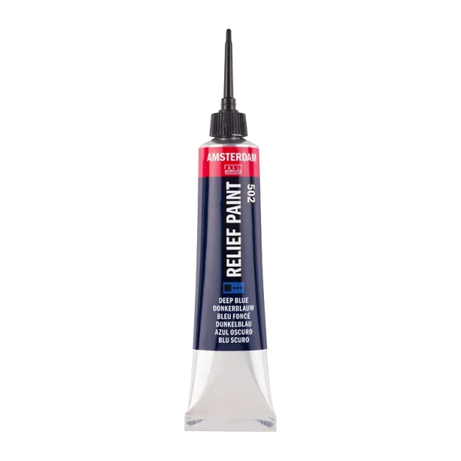 Amsterdam Relief festék 20 ml - Vyberte si farbu AMSTERDAM Deco Relief: 502 - Tmavo modrá