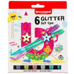 Bruynzeel set markera za djecu - S svjetlucavim učinkom - 6 kom