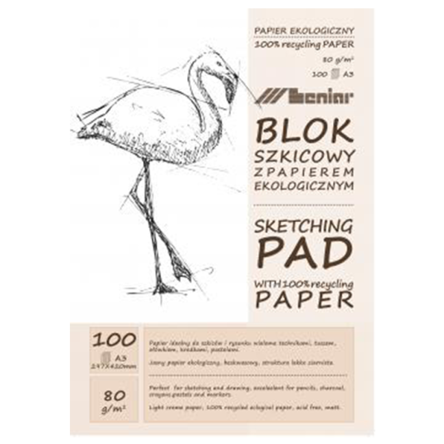Blocco ECO di carte Leniar Plameniak - vari formati - LENIAR – formato del blocco: A3