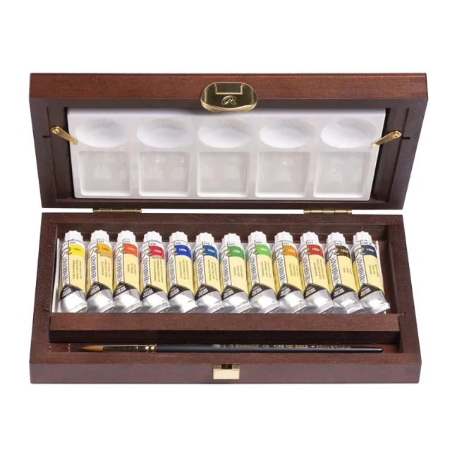 Rembrandt Tradizionale Acquerello scatola in legno 12 x 10 ml tubi + accessori