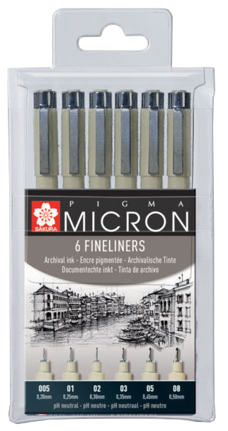 Sakura Pigma Micron set di penne tecniche 6 pezzi
