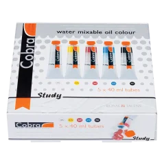 Olejové farby Cobra Study - základný set 5 x 40 ml