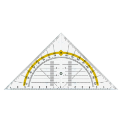 Leniar geometrický trojuholník s uhlomerom - 16cm