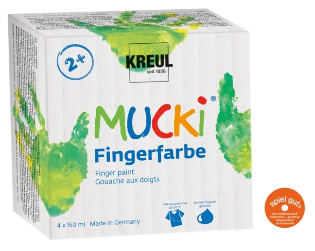 KREUL Základná sada prstových farieb MUCKI – 4 x 150 ml