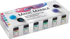 KREUL Set per marmorizzazione – Magic Marble METALLIC – 6 x 20 ml