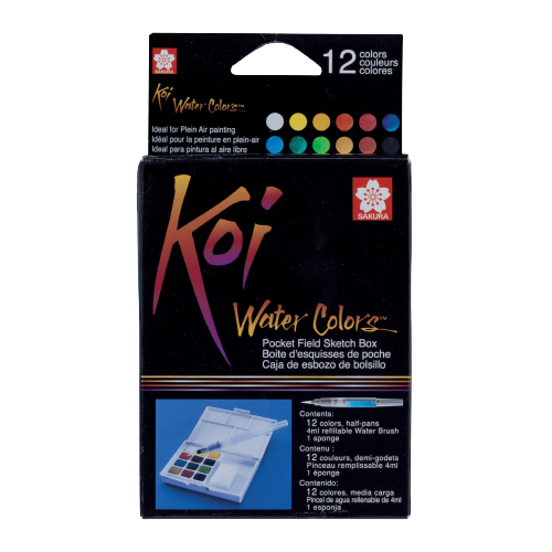 Sketch box con acquerelli Sakura Koi - 12 pezzi