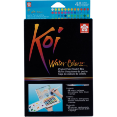 Sketch box s akvarelovými barvami Sakura Koi - 48 kusů