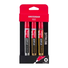 Акрилни маркери AMSTERDAM - Metallic set 3 x 4 mm