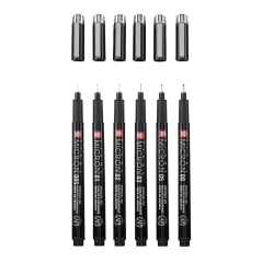 Sakura Pigma Micron Black Edition sada 6 ks + pouzdro zdarma