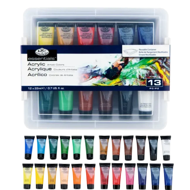 R&L Set di colori acrilici in astuccio – 12 x 22 ml