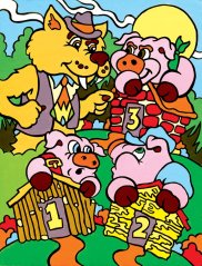 R&L Pictură după numere pentru copii – Pigs & Wolf