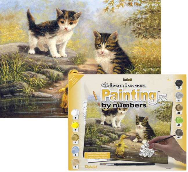 Pittura per numeri formato A3 - Amici allo stagno