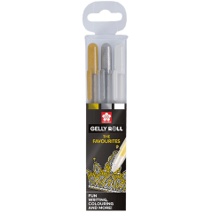 Sakura Gélové perá metalické - sada 3 ks