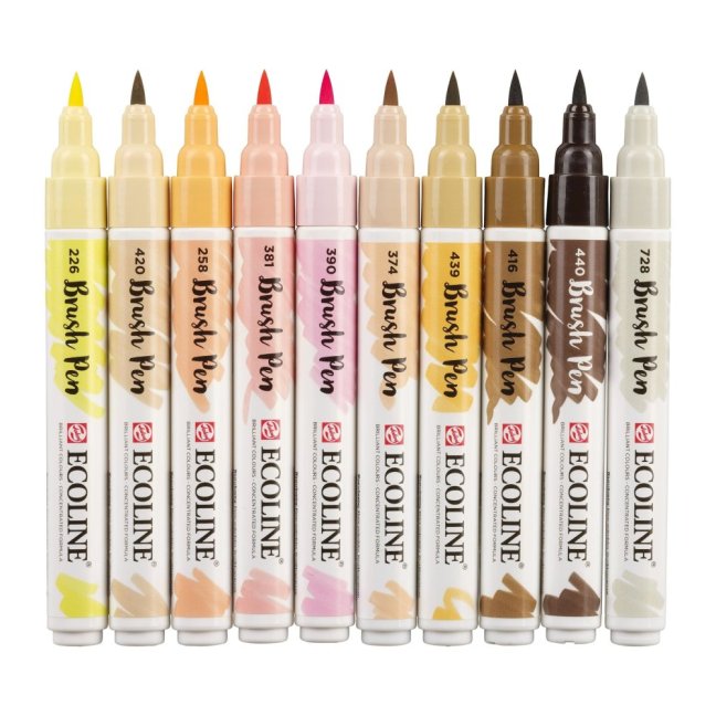 Pennarelli Acquerello Ecoline - set 10 pz - Pelle