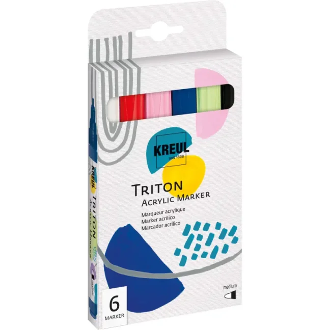 KREUL Set di pennarelli acrilici TRITON medium – 6 pz