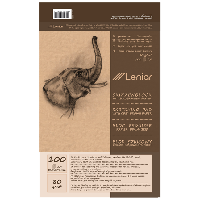 Blocco da disegno Leniar Elefante - vari formati - LENIAR – formato del blocco: A4