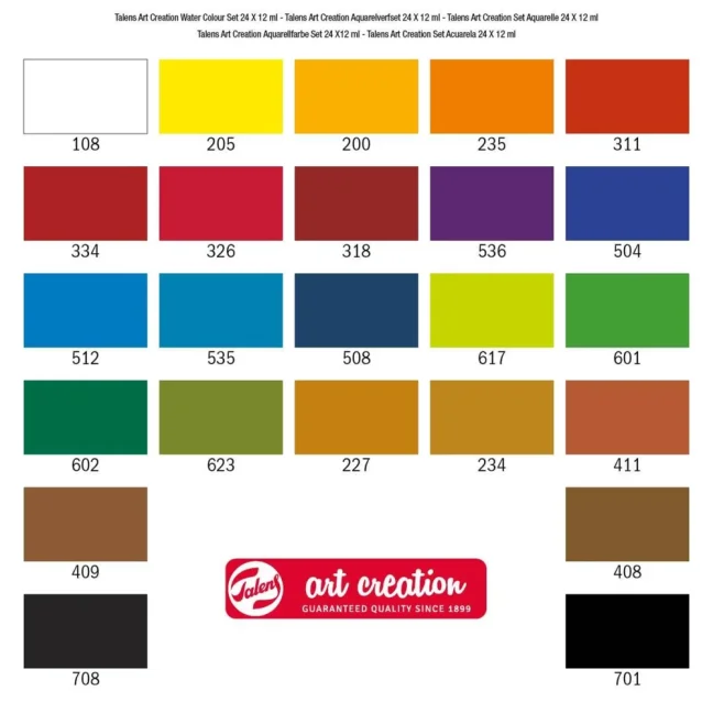 Colori ad acquerello Talens ArtCreation - set 24 x 12 ml