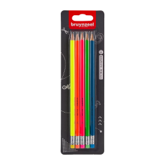 Bruynzeel Matite in grafite neon con gomma 5xHB