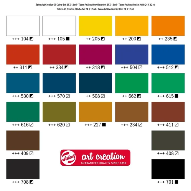 Colori a olio Talens ArtCreation - set 24 x 12 ml