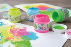 KREUL Neonová sada prstových farieb MUCKI – 4 x 150 ml
