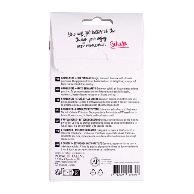 Sakura Pigma Micron Black Edition set 6 pz + astuccio gratis