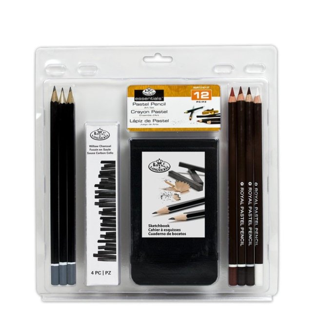 Matite pastello con sketchbook Royal Langnickel - set 12 pezzi