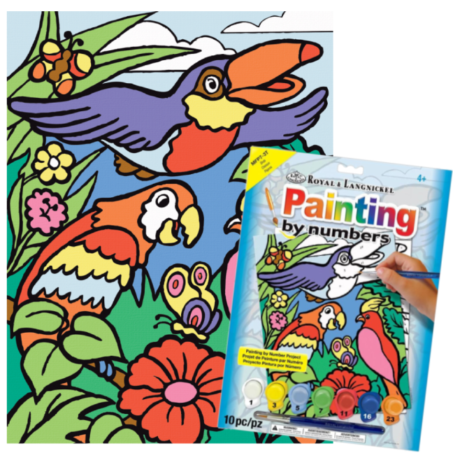 R&L Slikanje po številkah za otroke – Birds