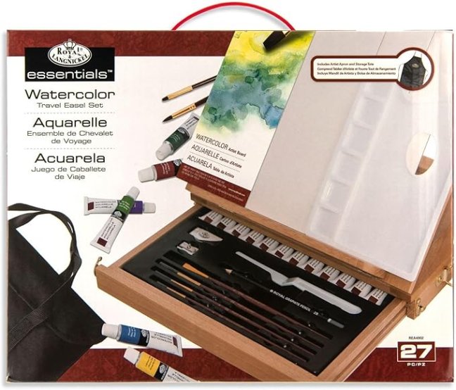 Set di pittura ad acquerello con cavalletto Royal Langnickel - 27 pezzi