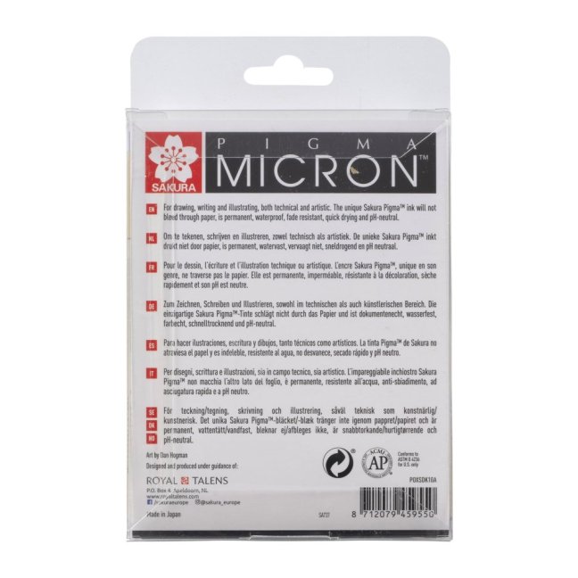 Set di penne tecniche Sakura Pigma Micron - 10 pezzi