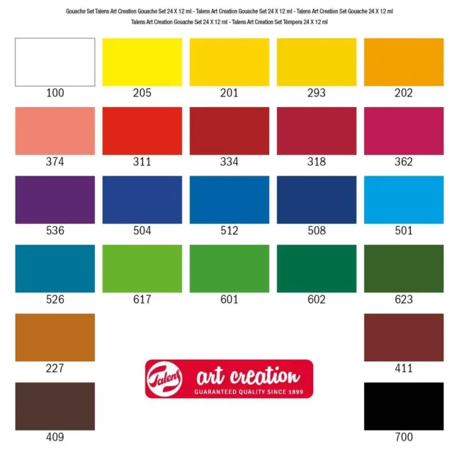 Colori Gouache Talens ArtCreation - set 24 x 12 ml