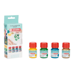 Art Creation sada na sklo a porcelán neprůhledná Green Gold - 4x30 ml