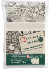 Sakura Zentagle Pigma Micron sada bielych kartičiek - sada 20 ks