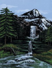 R&L Számozott kifestő vásznon – Mountain Waterfall