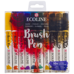 Pennarelli Acquerello Ecoline - set 10 pz - Dark