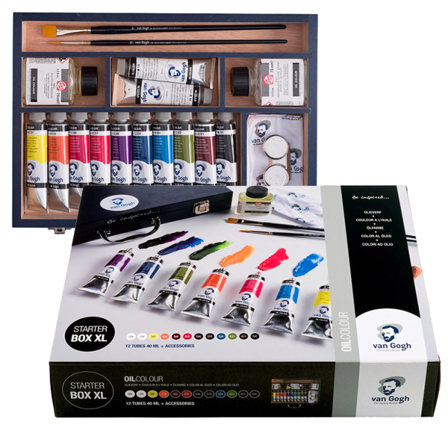 Van Gogh oil Starter Box XL 12 x 40 ml + accessoris
